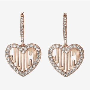 Juicy Couture Gold Sparkling Crystal Heart Drop Earrings